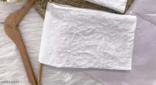 White cotton chikankari women's pant
