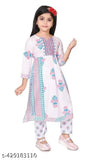 Girls Rayon printed kurti and trousers set for regular wear, 1-10 years, Indian casual summer fashion