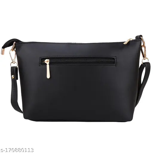 Black printed cross sling bag