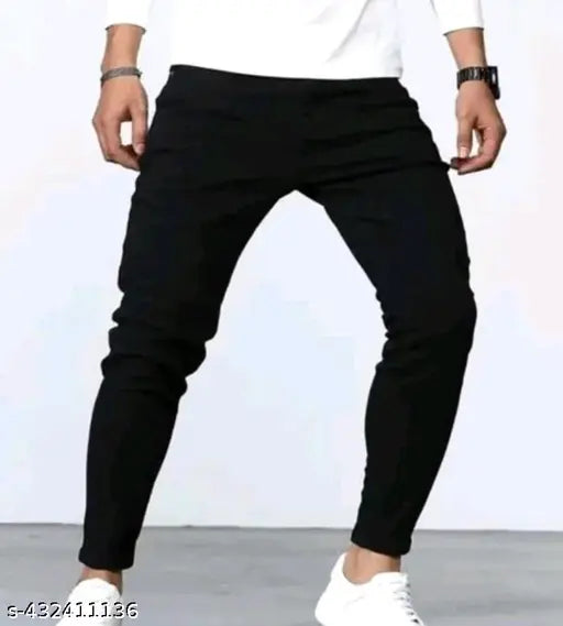 High-quality black denim jeans for men, versatile fit and style, durable and low price