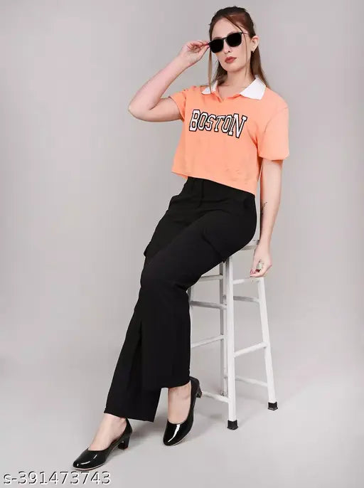 Cotton blend solid-colored fancy cargo pant combo for women, high waist with bow tie design, functional pockets for daily wear