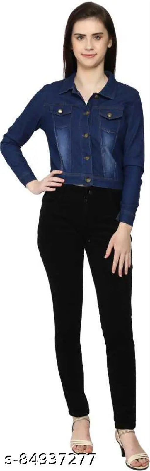 Dark denim jacket, Indian-made, size S (34in bust, 32in waist), ideal for western & ethnic wear