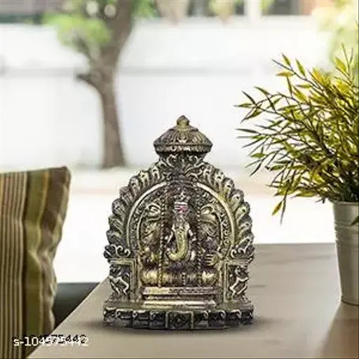 Marble polymorble Pillayar statue, 14cm tall, traditional Indian God Idol for Pooja and home decor