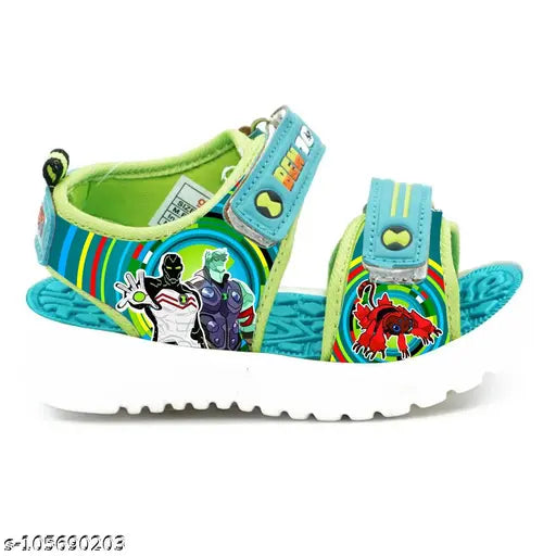 Sea green, parrot green, comfortable sandals with vibrant colors and cute design for kids summer wear