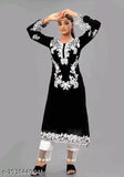 Georgette and crepe floral embroidered salwar suit set with full sleeve top and white pant, Indian designer workwear for women