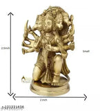 Brass, Asta Dhatu (8 metals), intricately-detailed five-faced Hanuman idol from India, approximately 6 cm in length, height, and breadth
