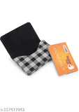 Wood Bazar PU leather business card wallet, faux leather for men & women, solid pattern, RFID protection, quick access design