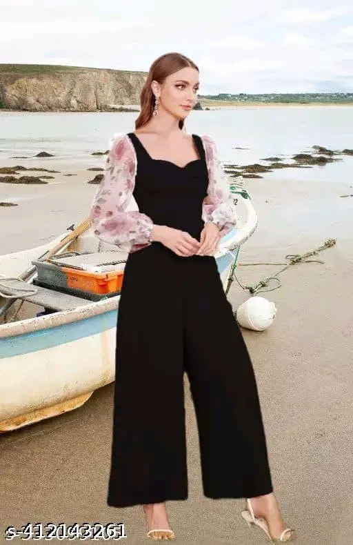Lycra net Bollywood-style jumpsuit, available in S-XXL, Indian fashion wear on display