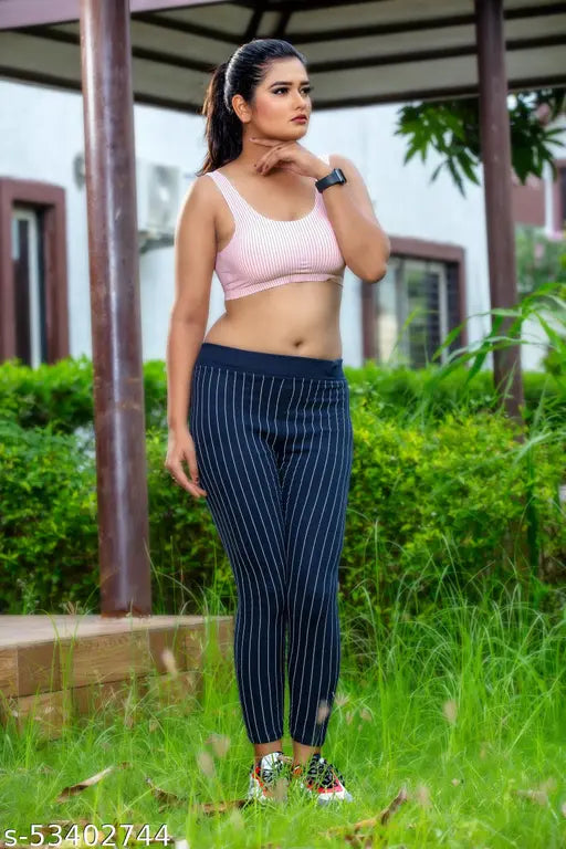 Cotton blend printed net ankle length jeggings pack of 6 for women's gym wear, size 26 to 36. Perfect for everyday use with stylish tops. Made in India