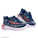Dark blue canvas casual shoes with white sole, red accents, designed for kid's comfort, style and durability
