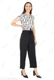 Premium printed crepe jumpsuits for women and girls, short sleeve style in various sizes