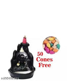 Adiyogi smoke fountain, poly resin figurine with 50 cones included, traditional Indian spiritual icon