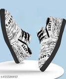 Casual shoes with black and white sneaker design, featuring 'Cape Code' graphic print