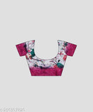 Printed saree blouse with digital work v-neck