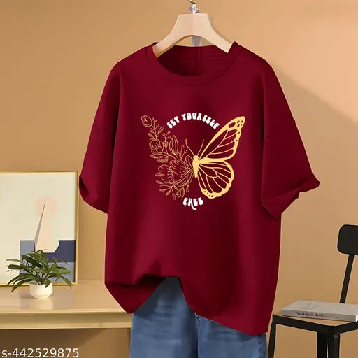 Women's Loose Fit Tshirt | Women's Baggy Oversized T-shirt | Magic Butterfly Women's Cute Tshirts | Cute Tshirts For Women | Women's Oversized T-shirt By Skyct Store | Trending Oversized T-shirt s | Women's Tshirts | Women's Long T-shirt