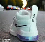 White kids' casual shoes with white soles