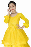 Exquisite net self-design flower girl dress, three-quarter sleeves, 5-16 years sizes available