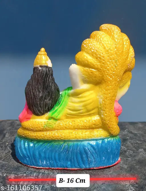 Poly Resin Laxmi Narayana ji statue, 16 cm tall, Indian collectible figurine