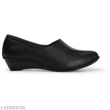 Synthetic textured ballerinas - T39-Black, contemporary women's shoe in India