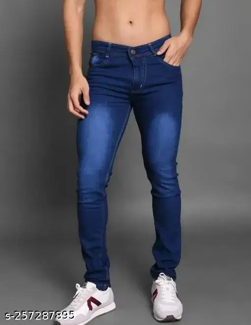 Denim Monkey Blue 1, dyed/washed jean for men. Size 28x39 (waist 28in, length 39in), made in India
