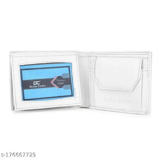 Solid leather, modern men's bi-fold wallet by Dezire Crafts DC. Two compartments, PU leather, ideal for formal or casual occasions