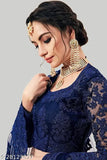 Bluepari embellished net lehenga set with choli and dupatta, semi-stitched, Indian origin" (124 characters)