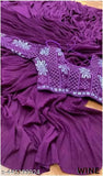 Purple fringe Indian saree with tassels