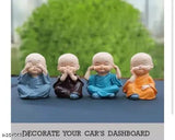 Brass Buddha showpiece set of 4: Little Baby Monk decorative figures for home or office, ethically sourced from India