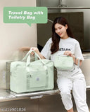 Black lightweight expandable waterproof travel duffle bag with multiple pockets, suitable for travel and carry-on luggage