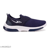 Blue, black, and white lace up running shoes for boys