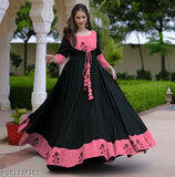 Black Reyon kameez kurta with embroidered border, women's traditional ethnic wear