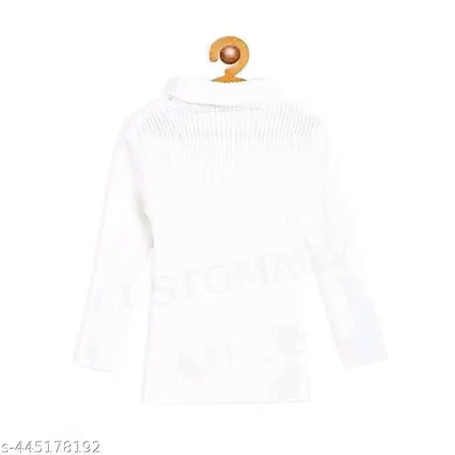 Wool kids high neck sweater, solid pattern for boys & girls winter wear (0-7 years)