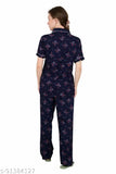 Cotton rayon printed women's half-sleeve night suit set (M/L/XL), Indian-made sleepwear for deep, restorative sleep & comfort