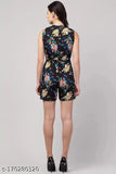 Crepe sleeveless printed net women's jumpsuit, stylish fashion for XS, L or XXL sizes