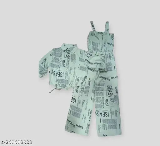 Crepe women's printed jumpsuit set, three-quarter sleeves, Indian origin