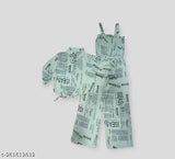 Crepe women's printed jumpsuit set, three-quarter sleeves, Indian origin