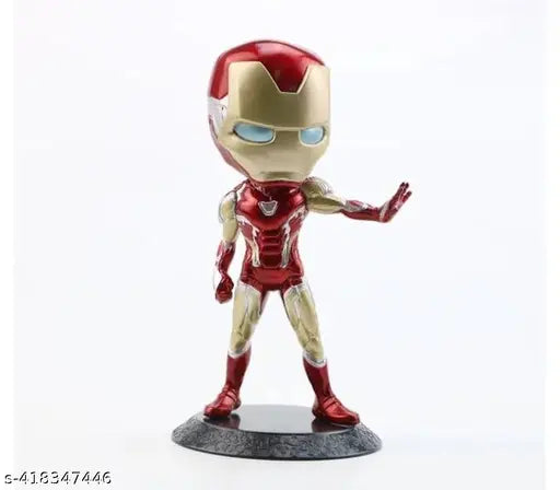 Iron Man action figure, Marvel Avengers Special Edition, metallic figurine for car dashboard, office desk decor