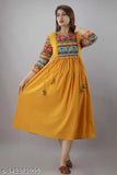 Women's trendy rayon a line printed kurti