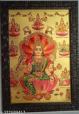 Gold Foil Asta Maha Lakshmi synthetic resin photo frame, 9x12 inches - Indian Hindu wall decor with eight Lakshmi figures
