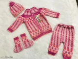 Cute Fruit wool onesie in solid color, perfect for babies aged 0-1 year, made in India
