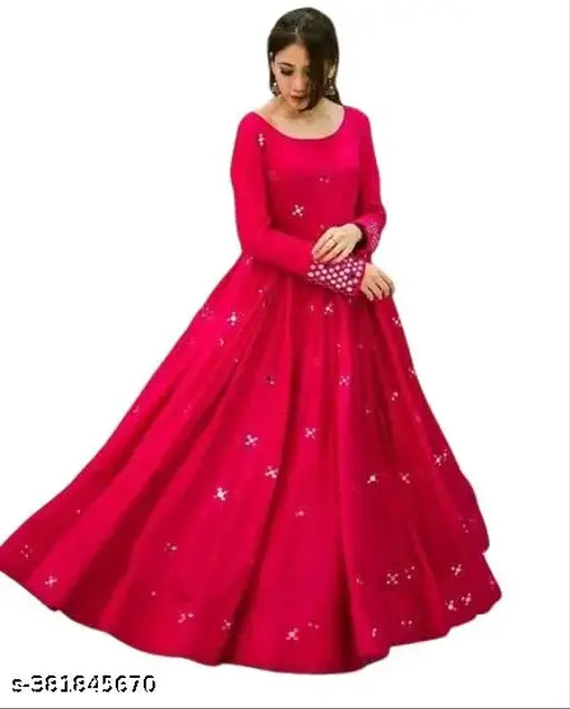 Embroidered rayon women's long-sleeve blouse, vibrant Indian craftsmanship with multiple sizes available