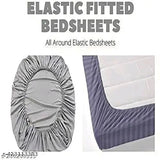 Elastic cotton double bedsheet set with floral print & 2 pillow covers, RPAH Creative's superfine quality for summer adult use