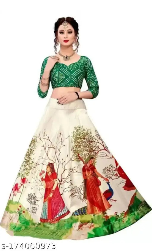 Baby Girls Bandhani Printed Silk blend Ethnic Wear Lehenga Choli, three-quarter sleeves, various sizes from 5-12 years, Made in India