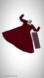 PRISTINO New Limited Edition Faux Georgette Anarkali Dress With Dupatta No Pant For Women Maroon