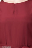 Solid maroon sleeveless crepe jumpsuit for women, modern fashion statement in vibrant red fabric