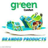 Blue and green colorful casual sandals with cartoon characters, suitable for kids' summer fun
