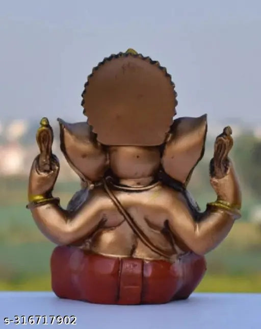Resin Ganesha idol for car dashboard, home decor or office desk, Indian temple pooja gifting, 4cm x 10cm x 5cm