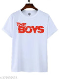 White poly blend short sleeve t-shirt with printed net pattern, available in sizes S-XL from India