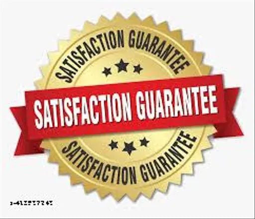 Gold "Satisfaction Guaranteed" label on a cotton double bed sheet with pillow covers.