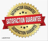 Gold "Satisfaction Guaranteed" label on a cotton double bed sheet with pillow covers.